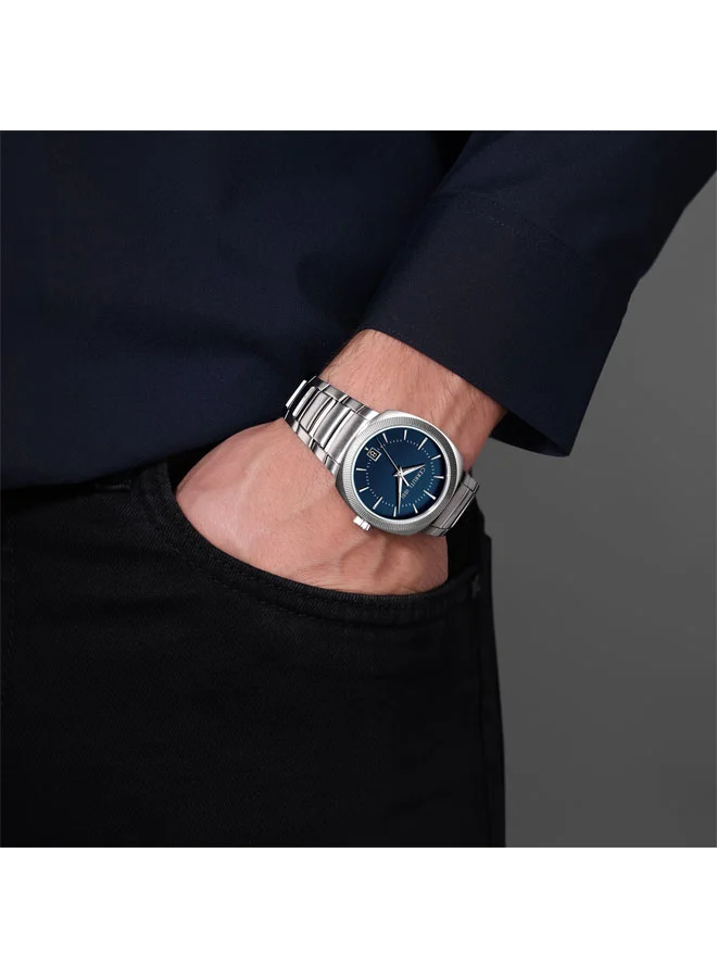 CERRUTI 1881 silver Men's Forli Blue Dial Stainless Steel Bracelet Analog Watch for Men, 39mm for Men | Best Price UAE